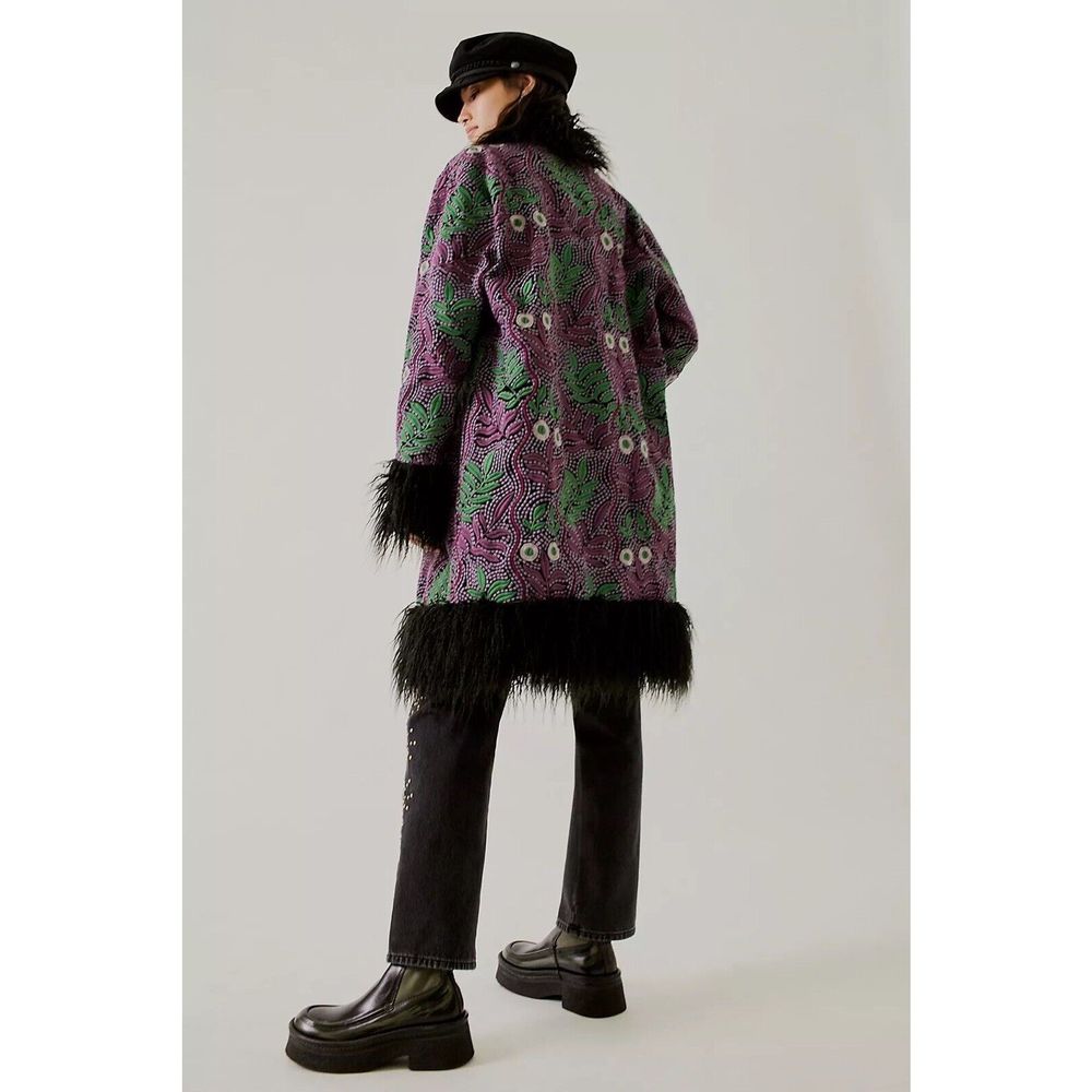 NWT FP x Anna Sui Jacquard Faux Fur Jacket Size XS